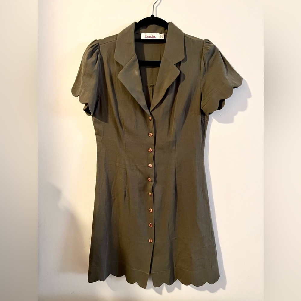 Louche olive green dress size 6